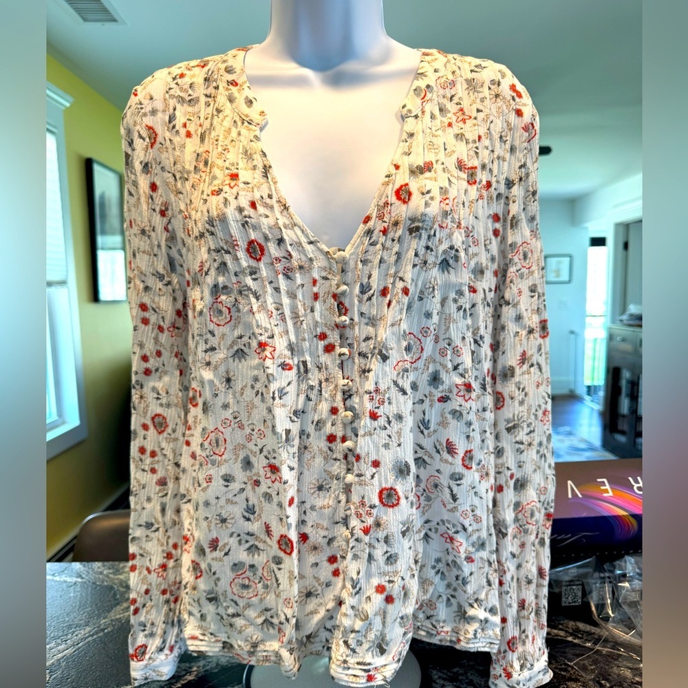 AG-Adriano Goldschmied white Boho blouse M